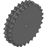 24B-2 (38,1 x 25,4 mm) - Plate wheels for duplex chain (DIN 8187 - ISO/R 606)