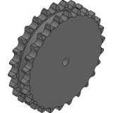 28B-2 (44,45 x 30,99 mm) - Plate wheels for duplex chain (DIN 8187 - ISO/R 606)