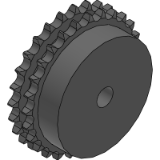 06B-2 (9,525 x 5,72 mm) - Kettenräder mit einseitiger Nabe für Duplex - Rollenkette nach: DIN 8187 - ISO/R 606