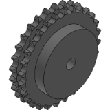 12B-2 (19,05 x 11,68 mm) - Kettenräder mit einseitiger Nabe für Duplex - Rollenkette nach: DIN 8187 - ISO/R 606