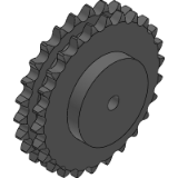 20B-2 (31,75 x 19,56 mm) - Kettenräder mit einseitiger Nabe für Duplex - Rollenkette nach: DIN 8187 - ISO/R 606