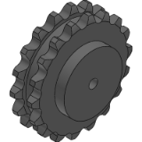 32B-2 (50,8 x 30,99 mm) - Kettenräder mit einseitiger Nabe für Duplex - Rollenkette nach: DIN 8187 - ISO/R 606
