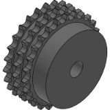 06B-3 (9,525 x 5,72 mm) - Kettenräder mit einseitiger Nabe für Triplex - Rollenkette nach: DIN 8187 - ISO/R 606