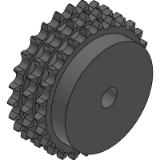 10B-3 (15,875 x 9,65 mm) - Kettenräder mit einseitiger Nabe für Triplex - Rollenkette nach: DIN 8187 - ISO/R 606