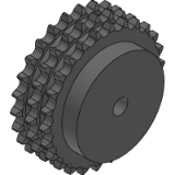 12B-3 (19,05 x 11,68 mm) - Kettenräder mit einseitiger Nabe für Triplex - Rollenkette nach: DIN 8187 - ISO/R 606