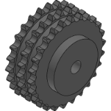 16B-3 (25,4 x 17,02 mm) - Kettenräder mit einseitiger Nabe für Triplex - Rollenkette nach: DIN 8187 - ISO/R 606