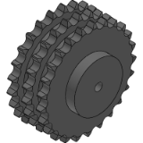 24B-3 (38,1 x 25,4 mm) - Kettenräder mit einseitiger Nabe für Triplex - Rollenkette nach: DIN 8187 - ISO/R 606