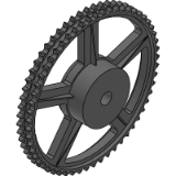 16B-2 (25,4 x 17,02 mm) - Kettenräder aus Gusseisen (DIN 8187 ISO/R 606)