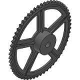 16B-1 (25,4 x 17,02 mm) - Kettenräder aus Gusseisen (DIN 8187 ISO/R 606)